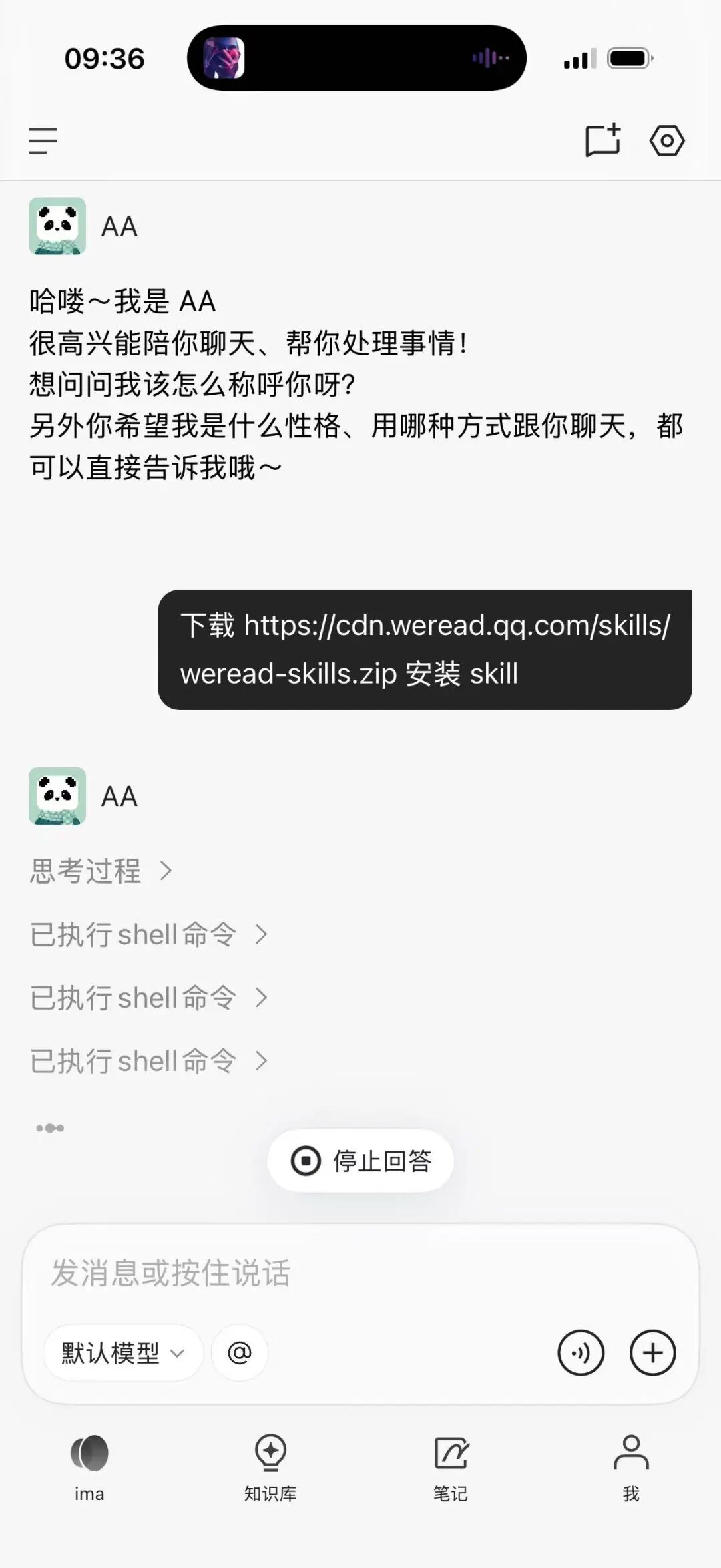 ima copilot 接收安装指令并自主执行 shell 命令