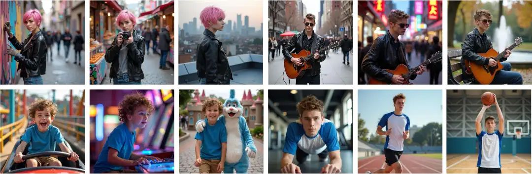 不同背景下一致的角色生成