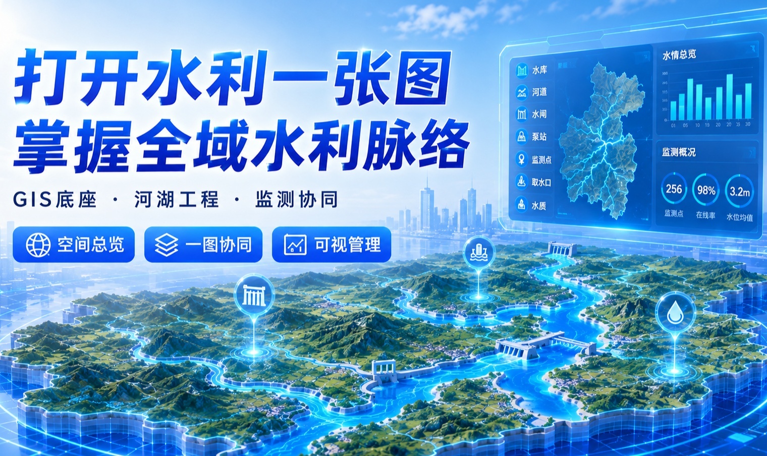 智慧水利"一张图"平台架构解析：GIS空间数据治理与多源业务融合实践
