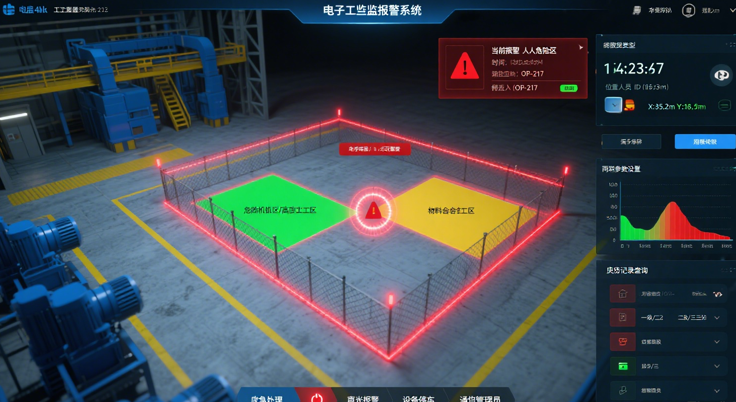 电子围栏报警示意图