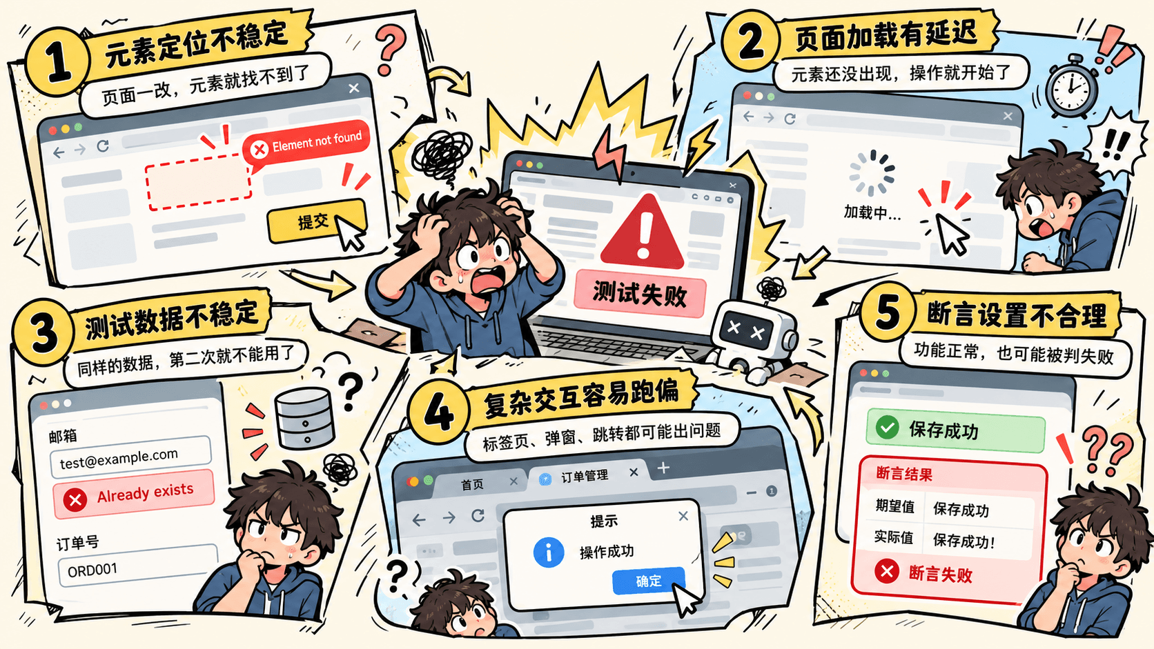 UI 自动化测试为什么总是不稳定？5 个常见原因及解决方法