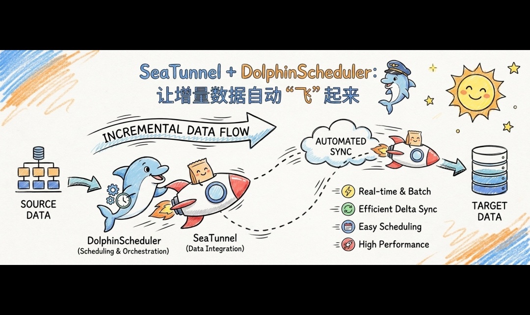 告别重复手动同步！用SeaTunnel+ DolphinScheduler，让增量数据自动&ldquo;飞&rdquo;起来