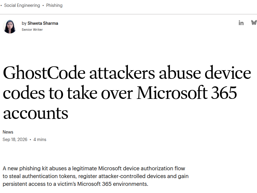 GhostCode 设备代码钓鱼：当合法认证机制沦为攻击工具