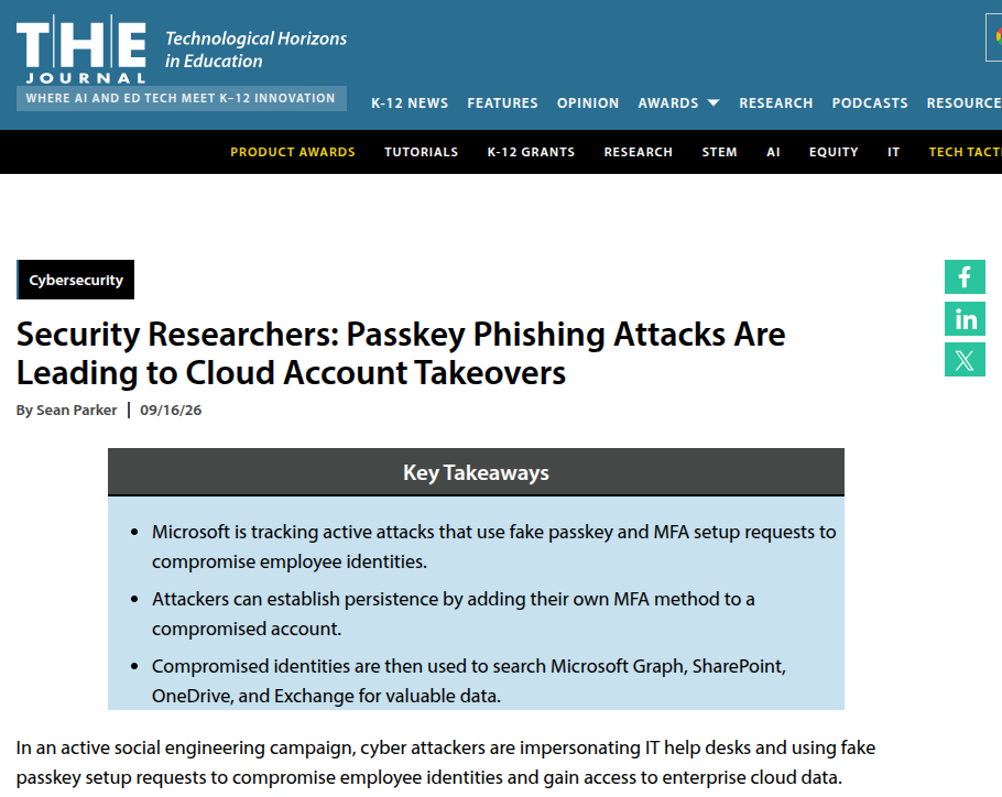 基于 Passkey 伪装的钓鱼攻击与企业云账户劫持风险研究