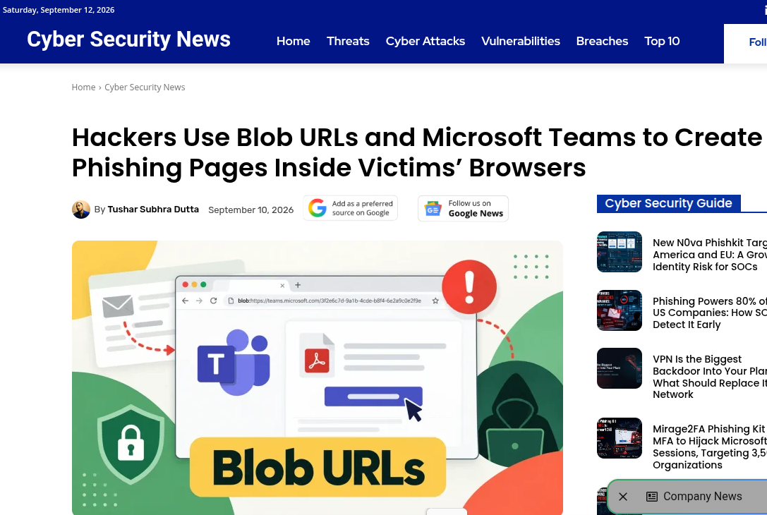 浏览器内 Blob URL 钓鱼攻击机制与防御研究