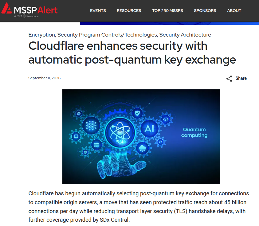 后量子密钥交换在 TLS 协议中的规模化部署研究 &mdash;&mdash; 以 Cloudflare 自动密钥交换机制为例