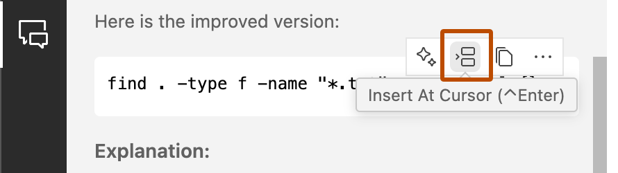 Copilot 重构界面：Inline Chat 中正在提取函数