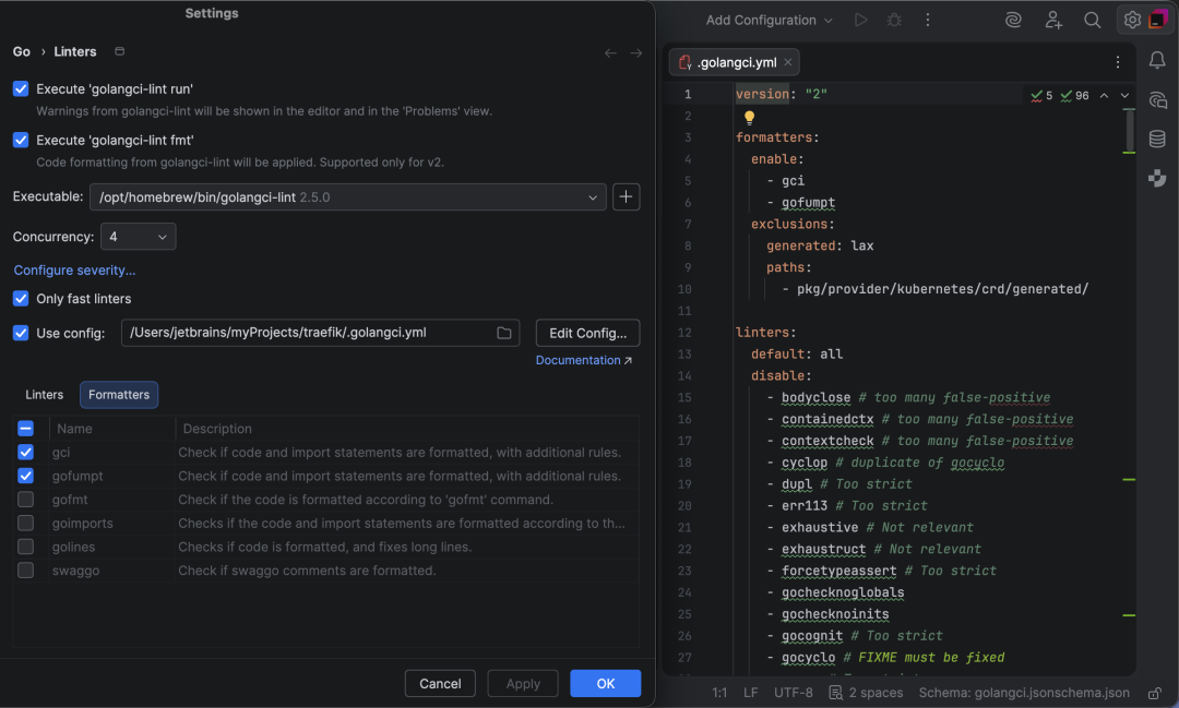 golangci-lint fmt 配置