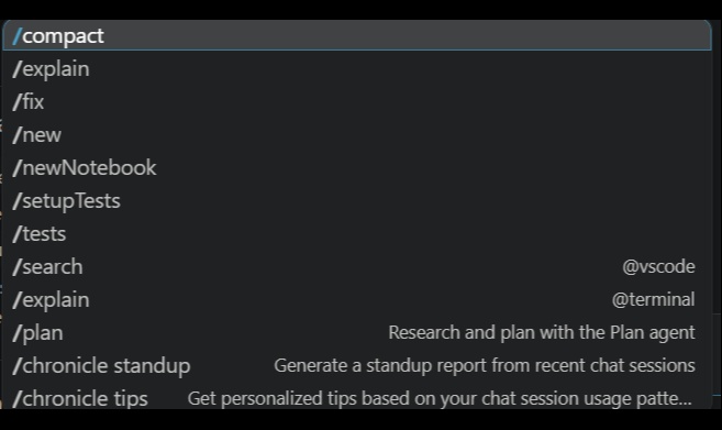 VS Code 新特性：终于打通了Copilot斜杠命令