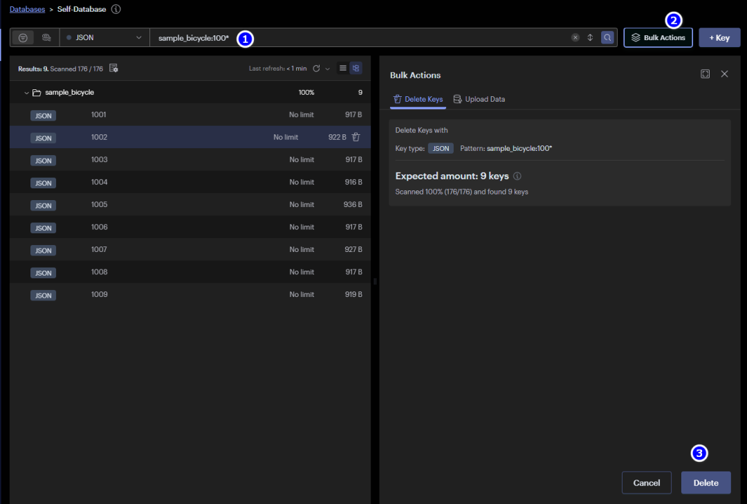 Delete by bulk-selecting