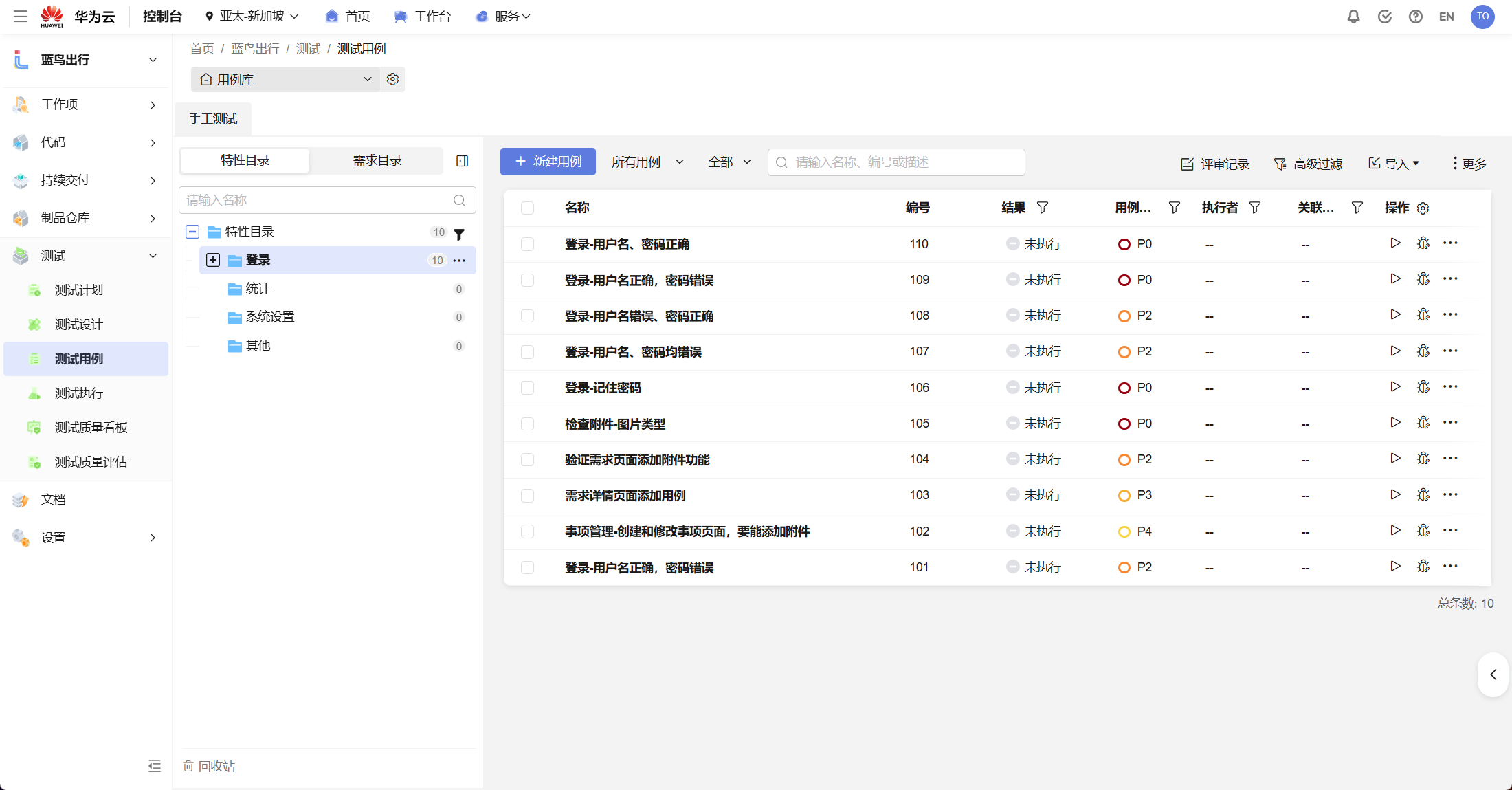 CodeArts测试用例