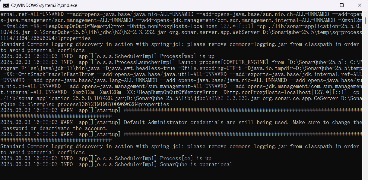 启动SonarQube服务