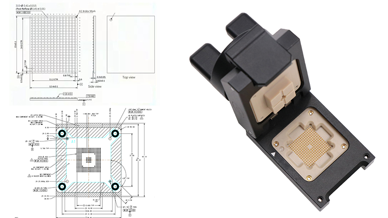 DDR4-LPDDR4/4X-LPDDR5/5X芯片测试夹具治具