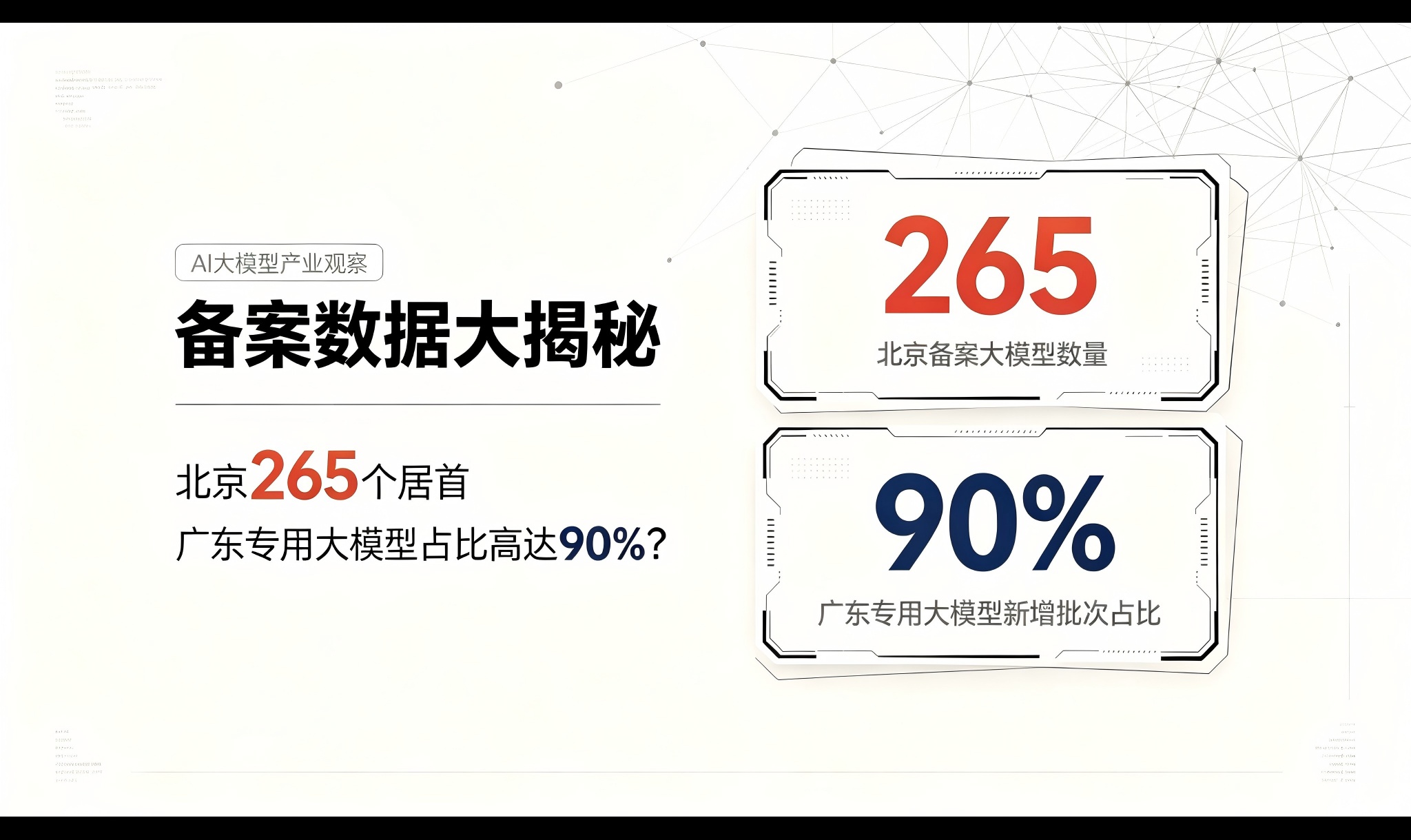 备案数据大揭秘：北京265个居首，广东专用大模型占比为何高达90%？