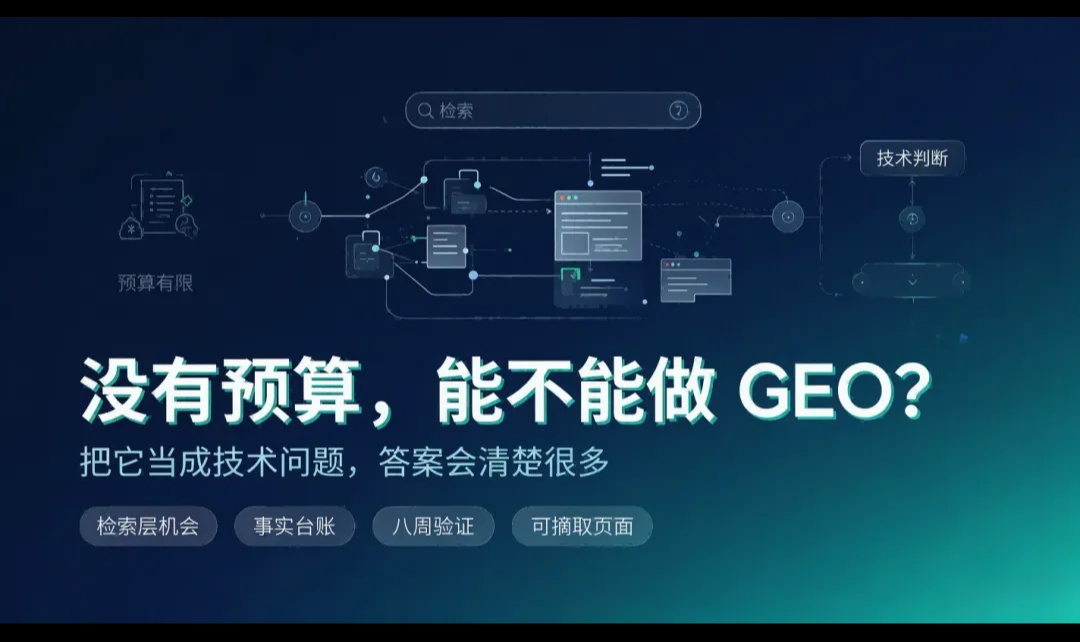 没有预算还能做GEO优化吗：零成本可落地的六个动作