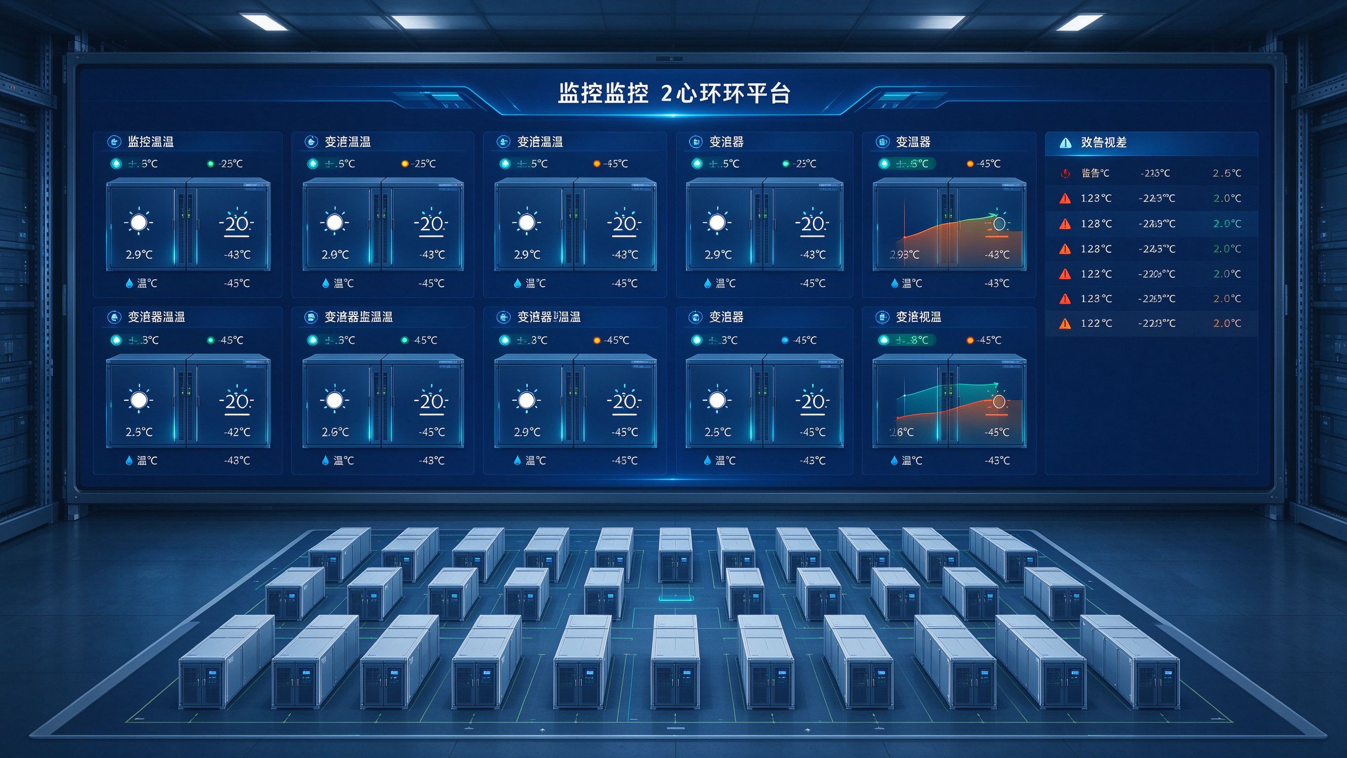 机柜级环境感知动环平台大屏总览