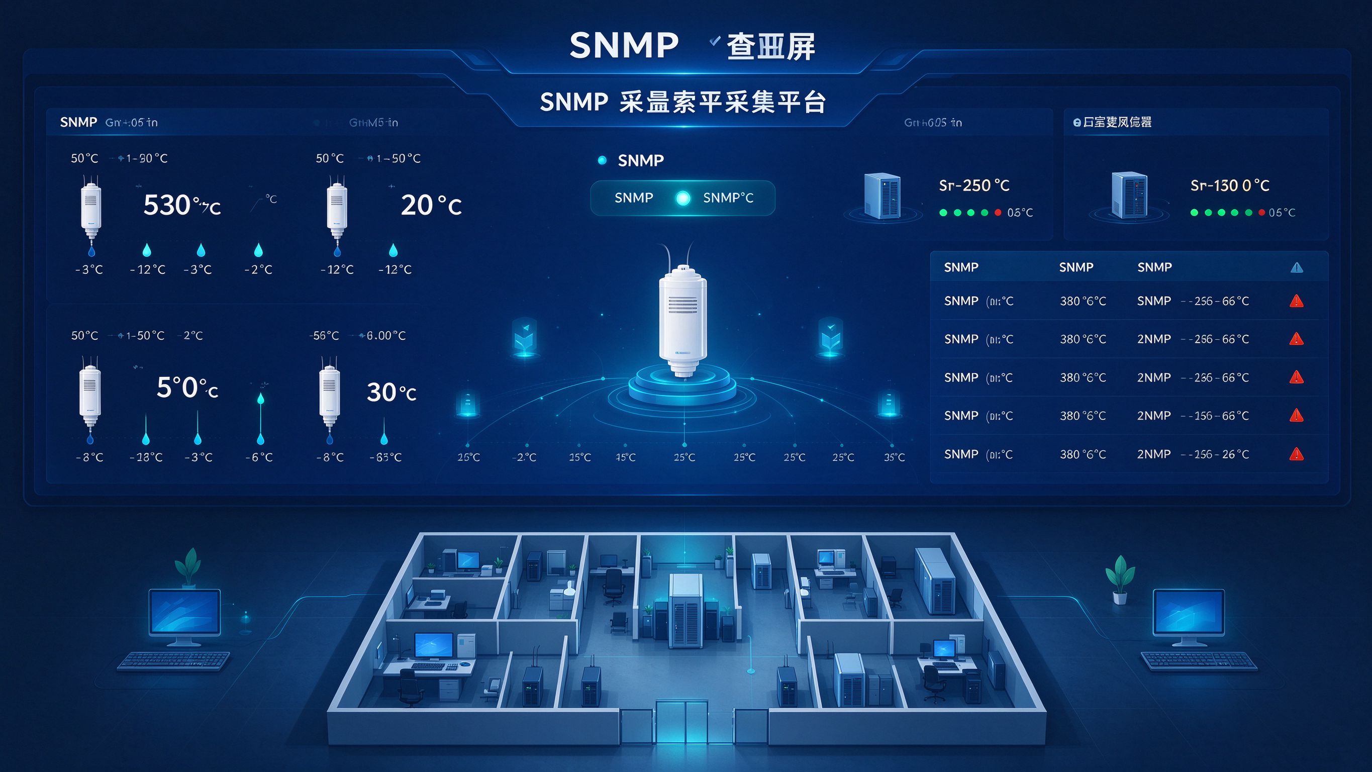 SNMP数据采集平台大屏总览