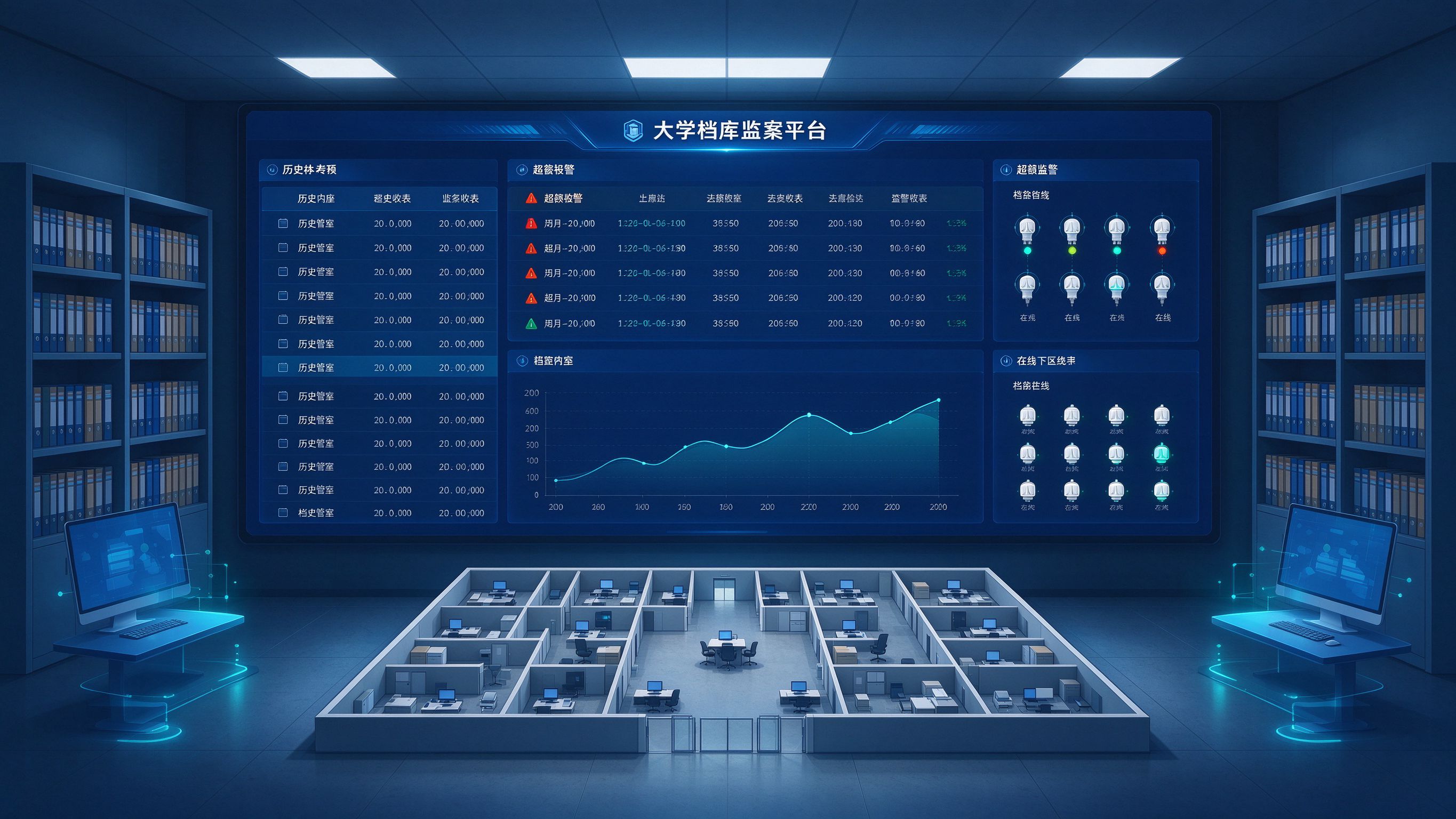高校档案库房环境监测平台运行总览