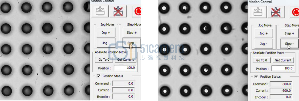 标准背光(左)与iCore投影式背光(右)