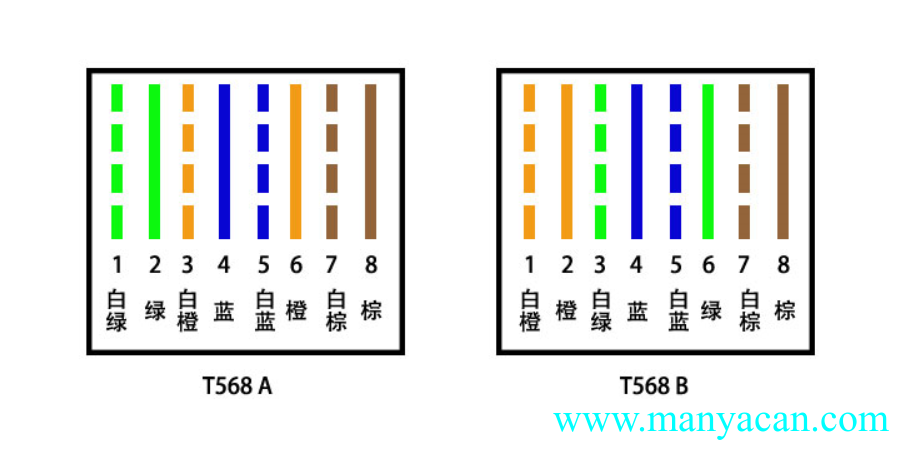 网线ab接法图片