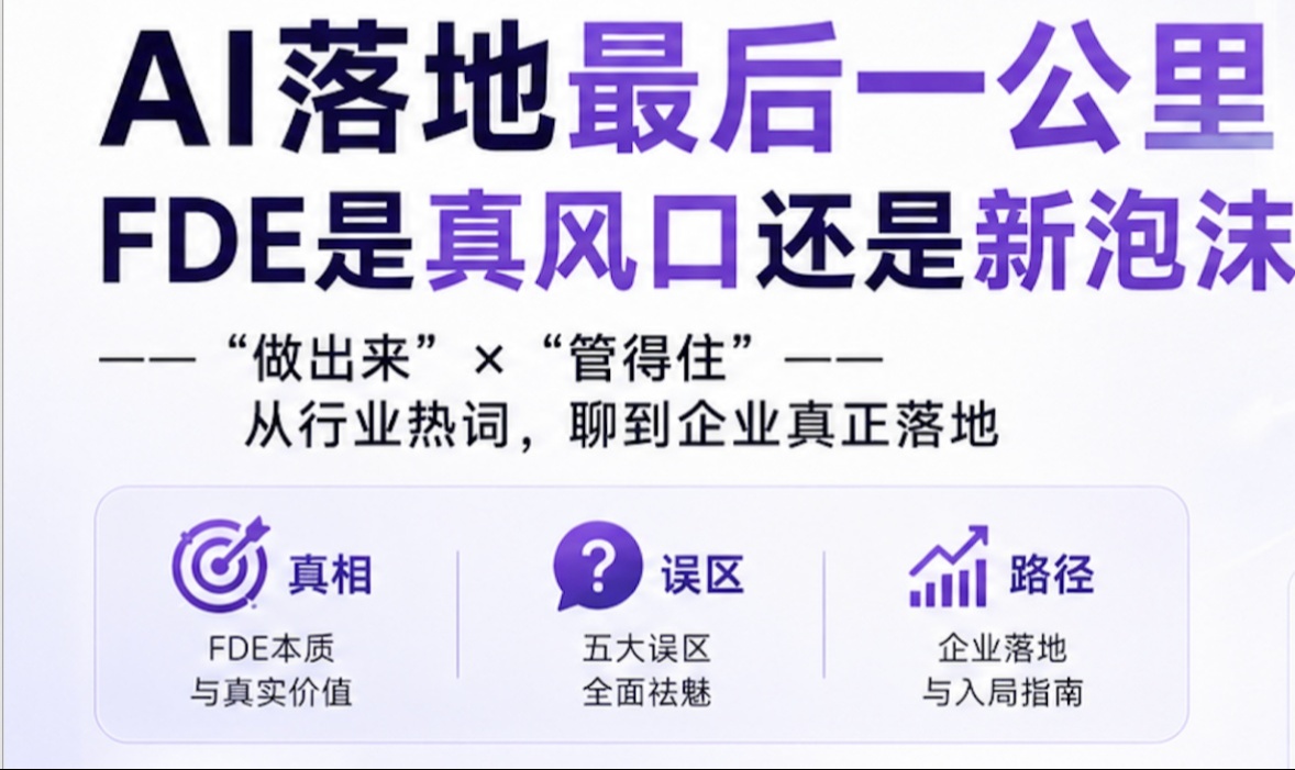 FDE直播金句回顾：AI落地的最后一公里,不是外包,是FDE