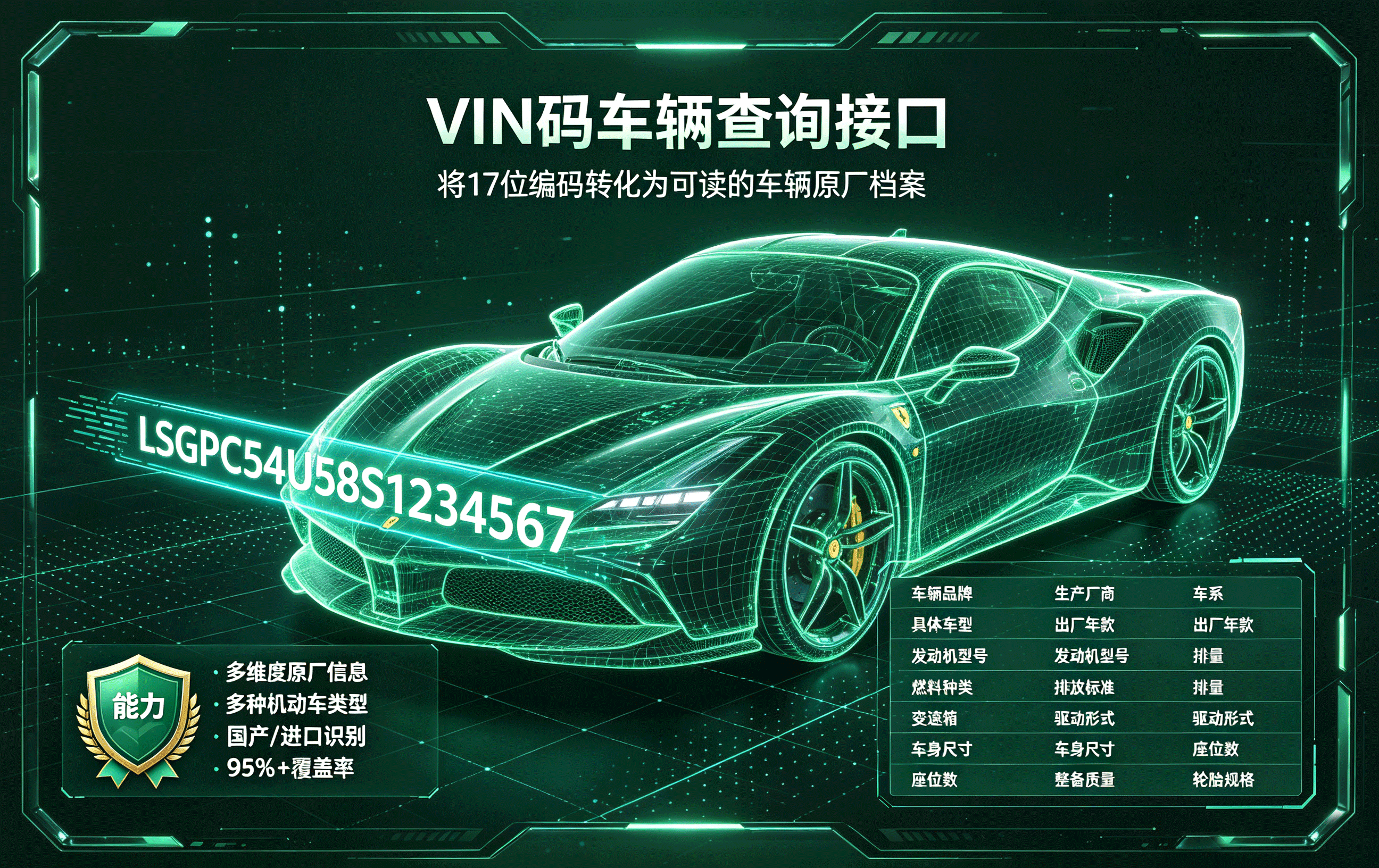 车辆 VIN 解析‑车架号参数查询‑机动车 VIN 信息提取 API 接口介绍