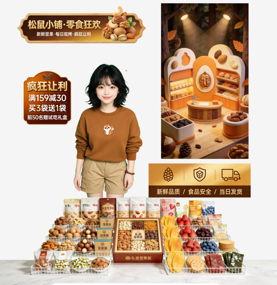 零食坚果分层展示图