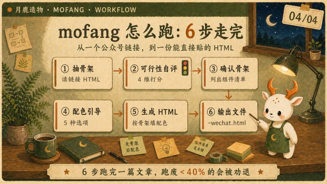 mofang 6 步工作流程图