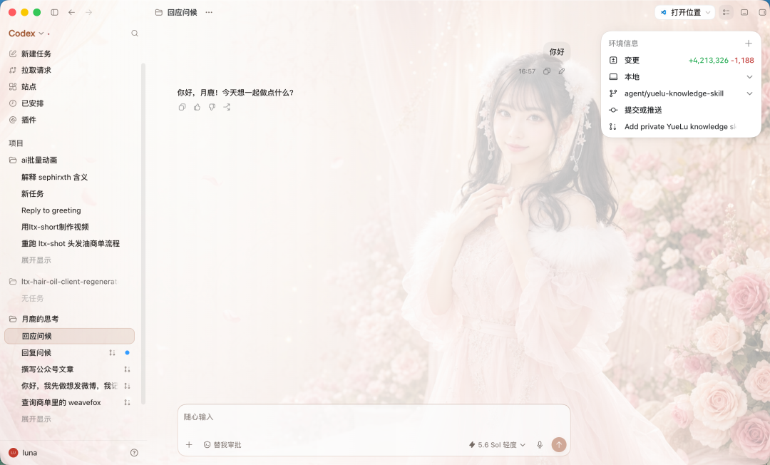 Codex Dream Skin 项目内置玫瑰主题