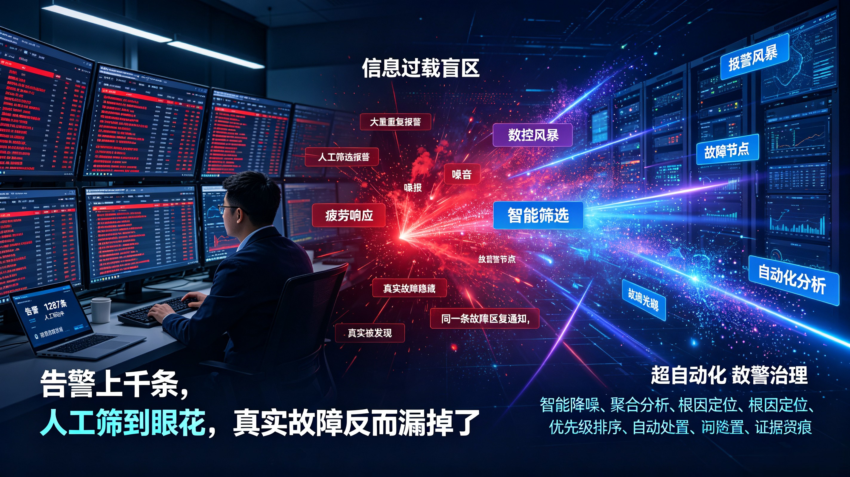 告警上千条，人工筛到眼花，真实故障反而漏掉了
