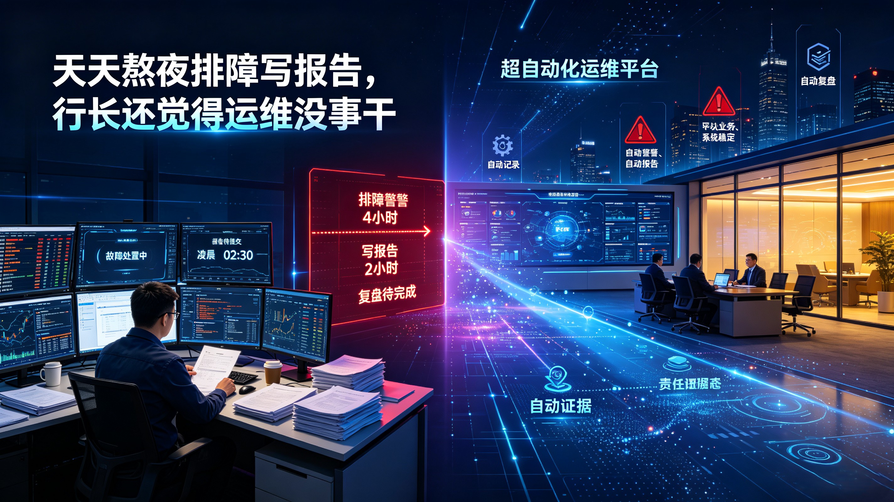天天熬夜排障写报告，行长还觉得运维没事干