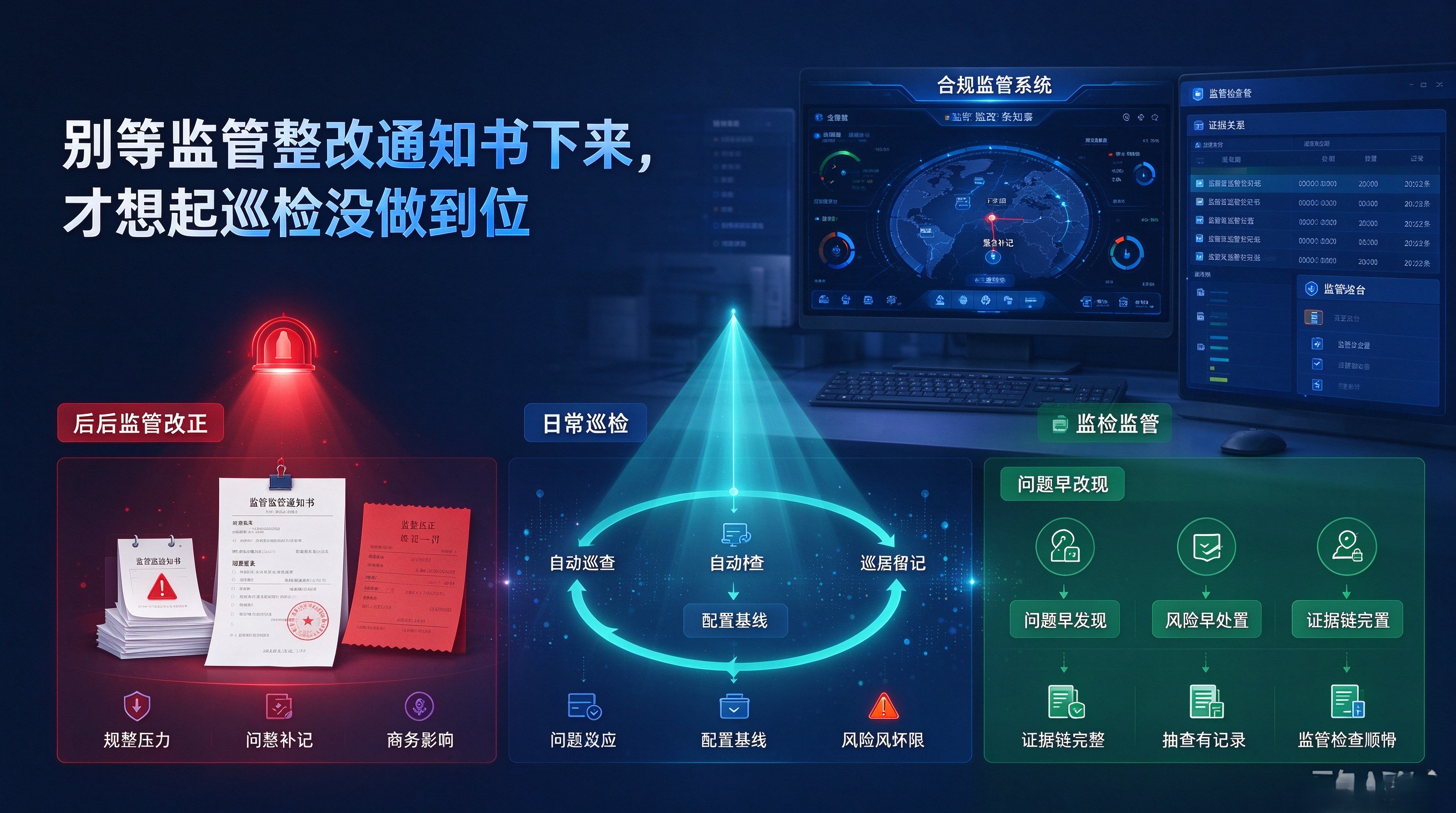 别等监管整改通知书下来，才想起巡检没做到位
