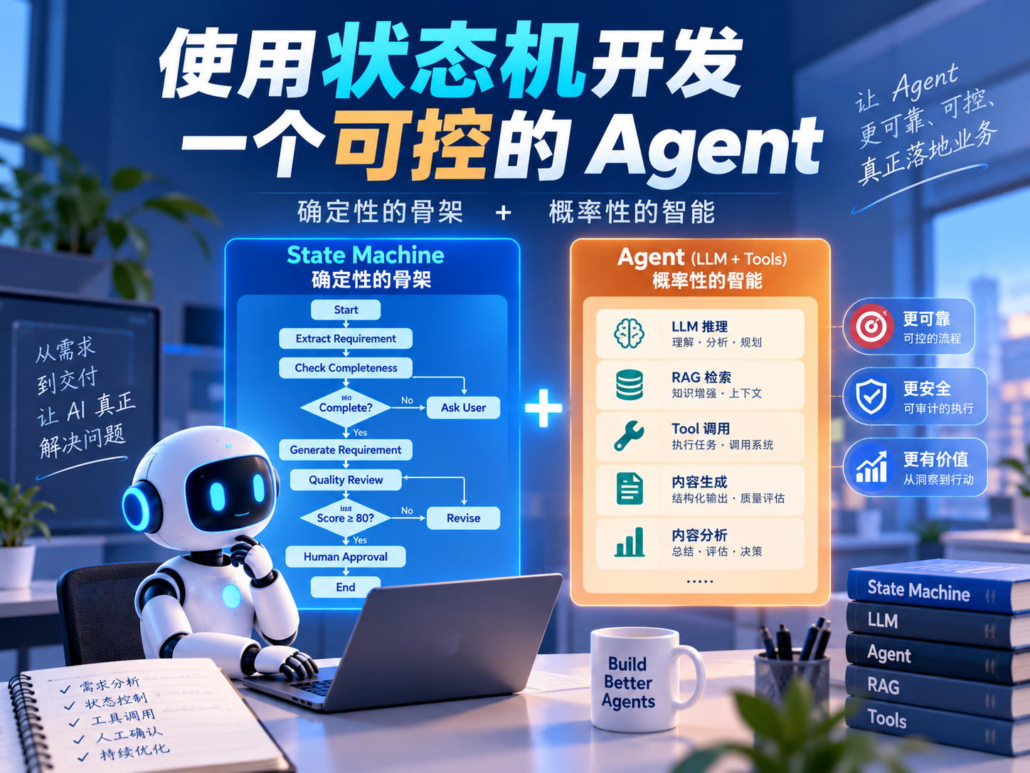 【第三部分：第一个 Agent 应用】12. 使用状态机开发一个可控 Agent
