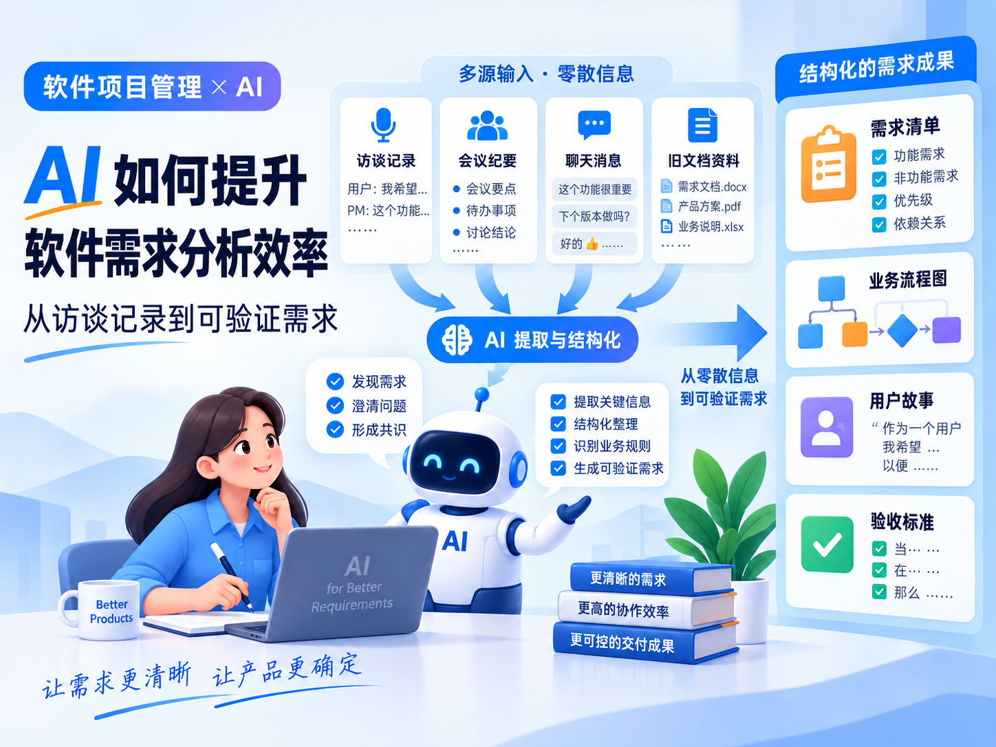 【AI时代软件项目管理系列】8. AI 如何提升软件需求分析效率？从访谈记录到可验证需求