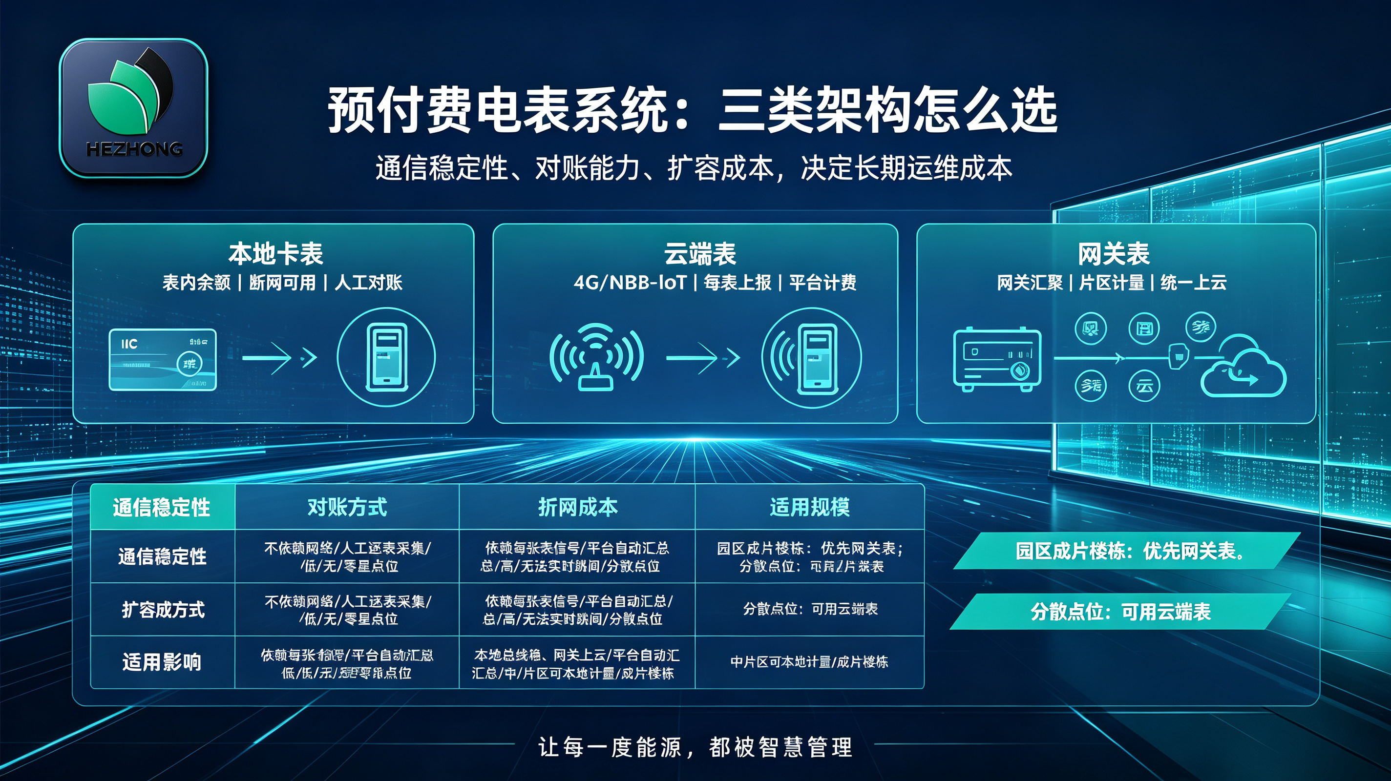 预付费电表系统怎么选：本地卡表、云端表与网关表三种架构对比