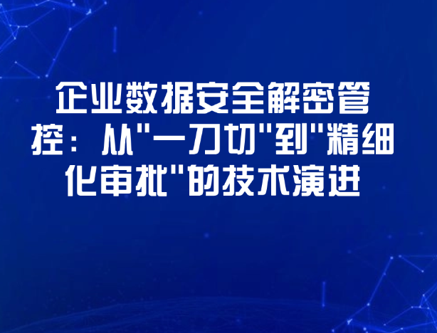 企业数据安全解密管控：从"一刀切"到"精细化审批"的技术演进