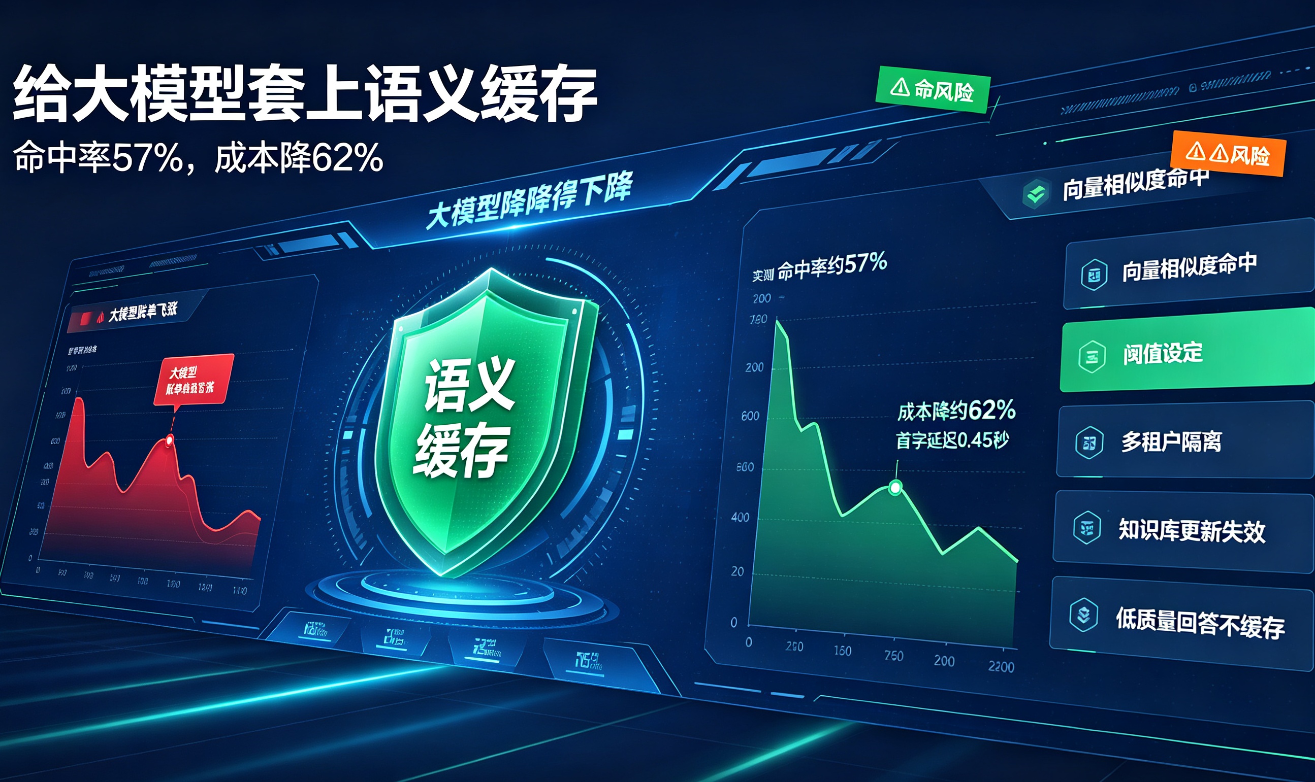 客服机器人把数据库读QPS顶三倍：加一层语义缓存，大模型成本降62%
