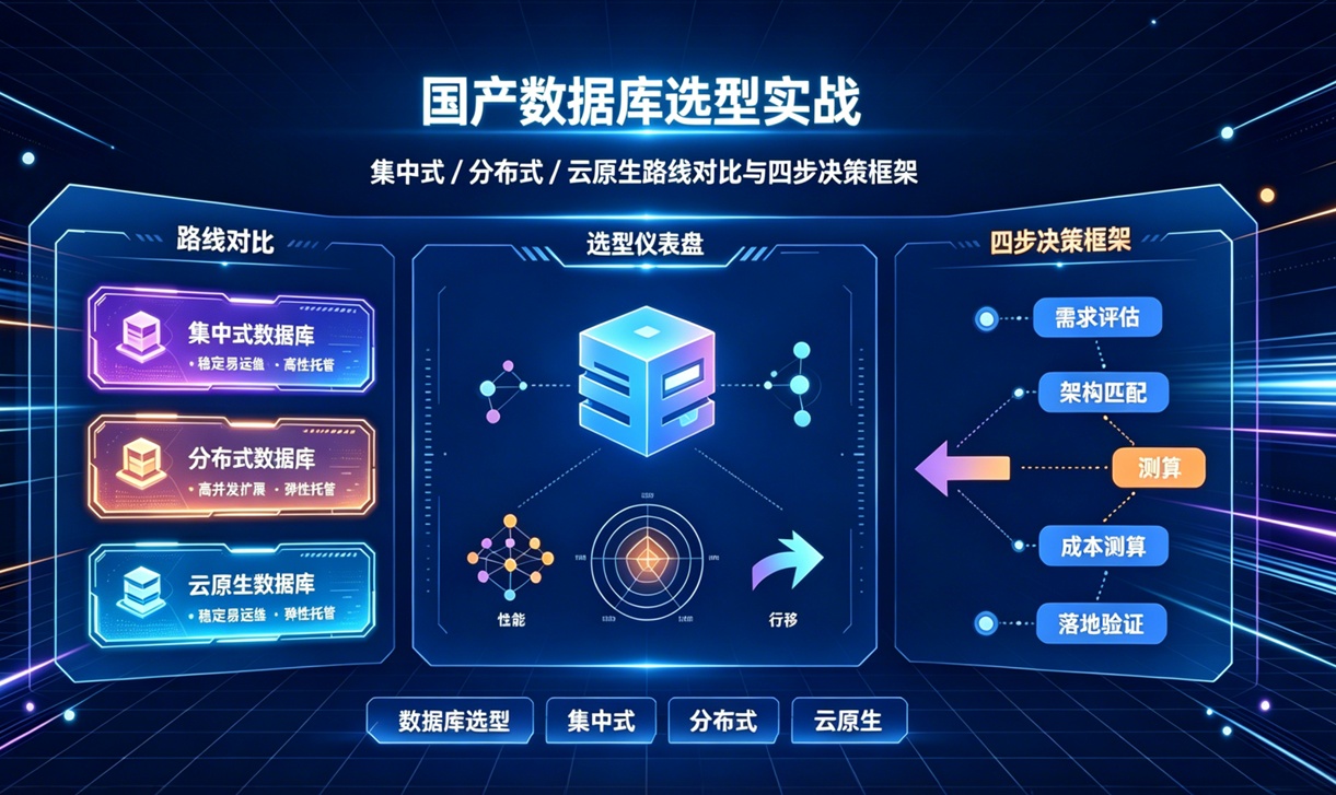 国产数据库选型实战：集中式/分布式/云原生路线对比与四步决策框架