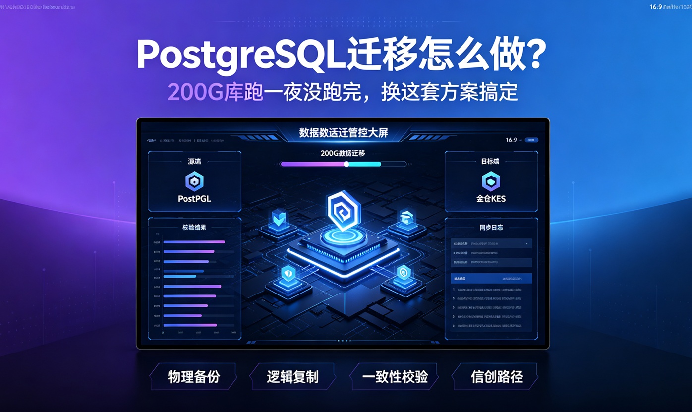 PostgreSQL迁移实战：200G库pg_dump翻车，四套方案选型与踩坑复盘