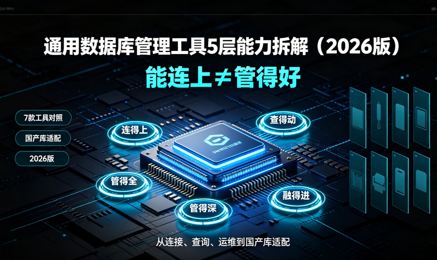 通用数据库管理工具5层能力拆解：能连上&ne;管得好，附7款工具对比与国产库适配实战