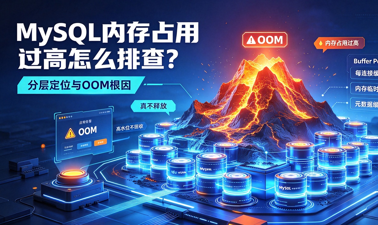 MySQL内存越吃越多：分层定位与OOM排查实战