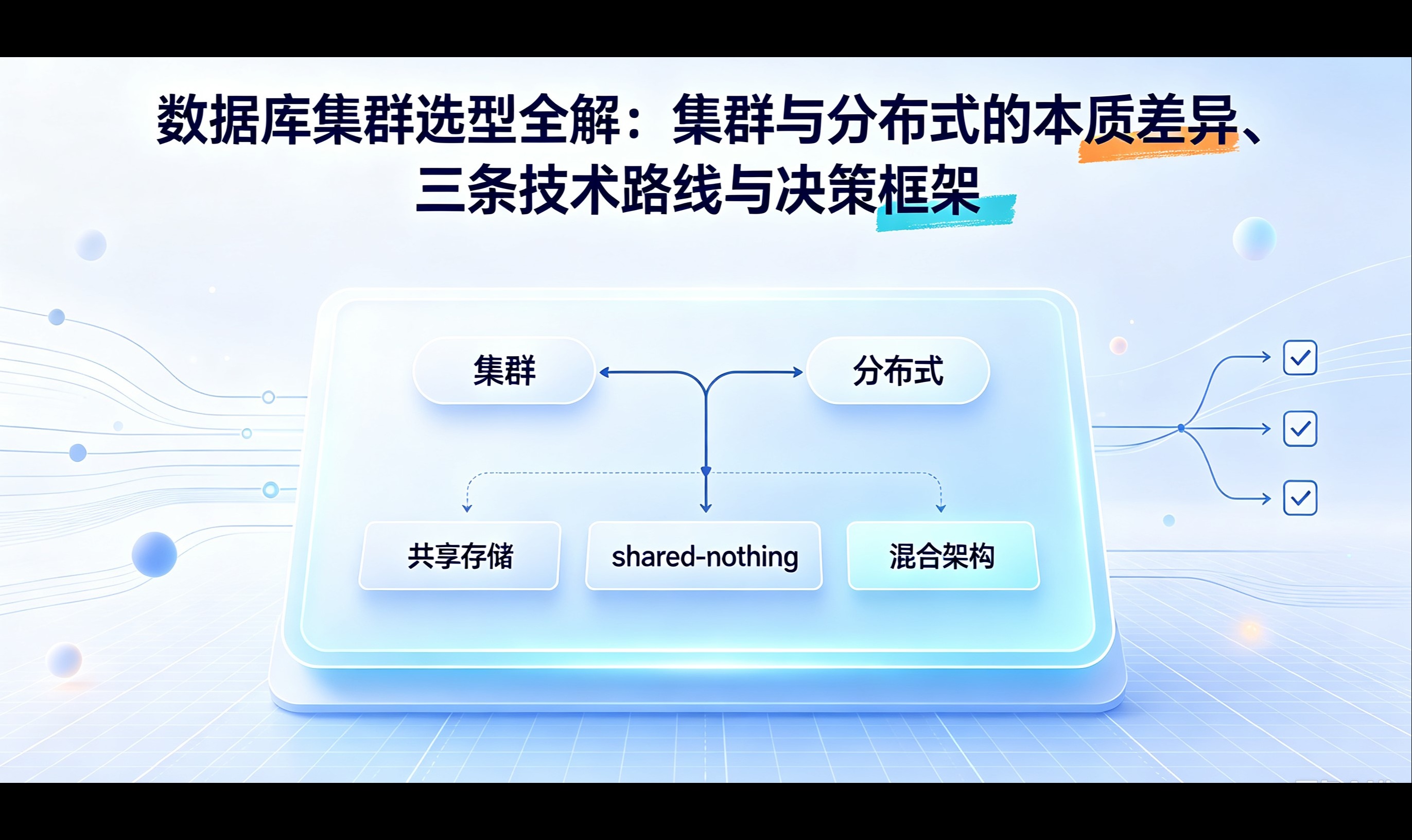数据库集群选型全解：集群与分布式的本质差异、三条技术路线与决策框架