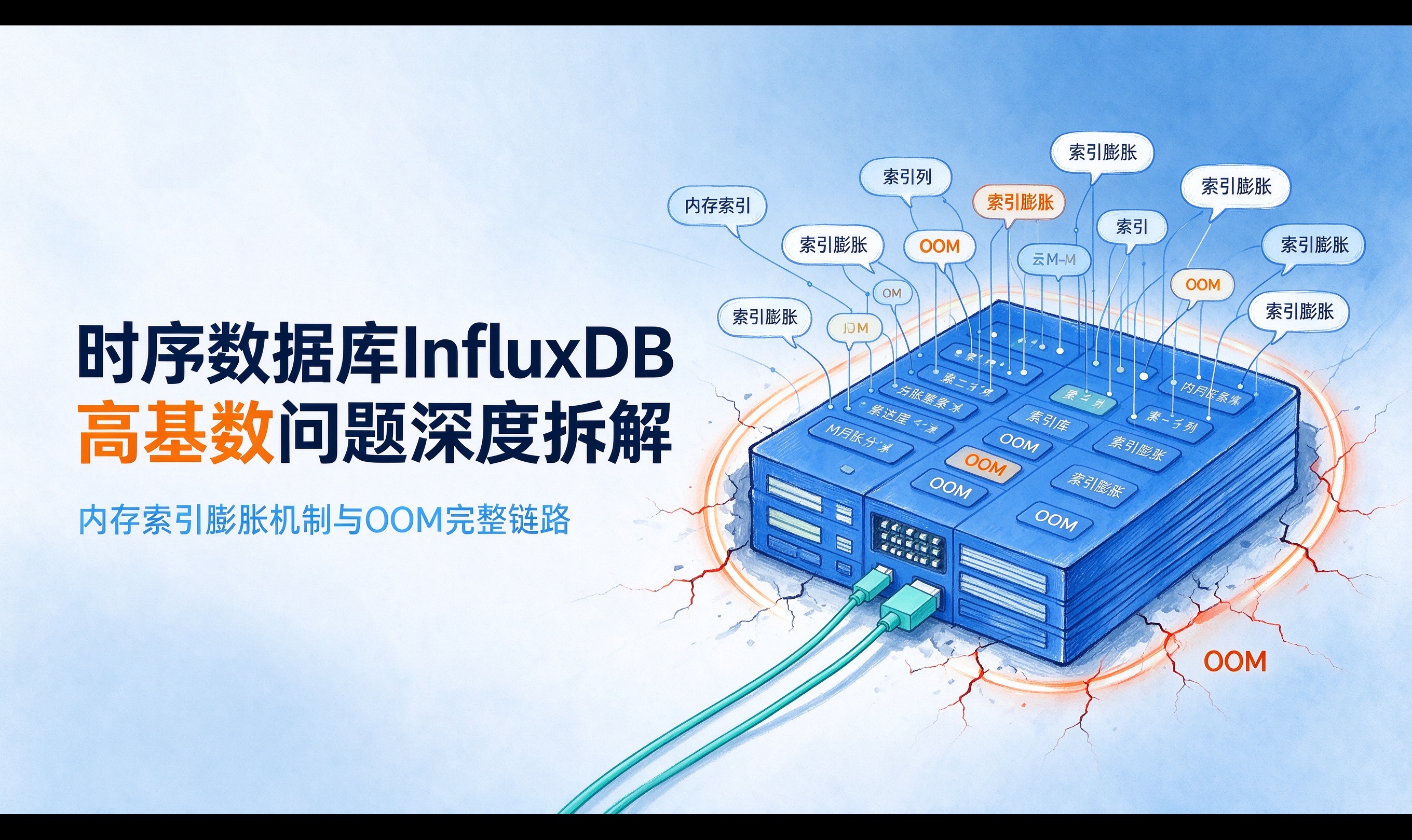 时序数据库InfluxDB内存30分钟从40%飙到98%——高基数问题的四步诊断与四种解法