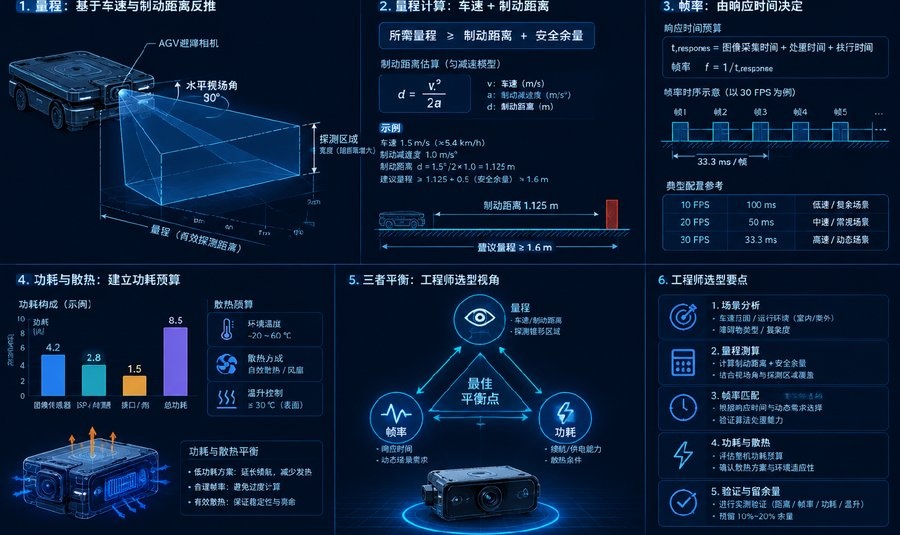 AGV 避障相机选型：量程、帧率与功耗
