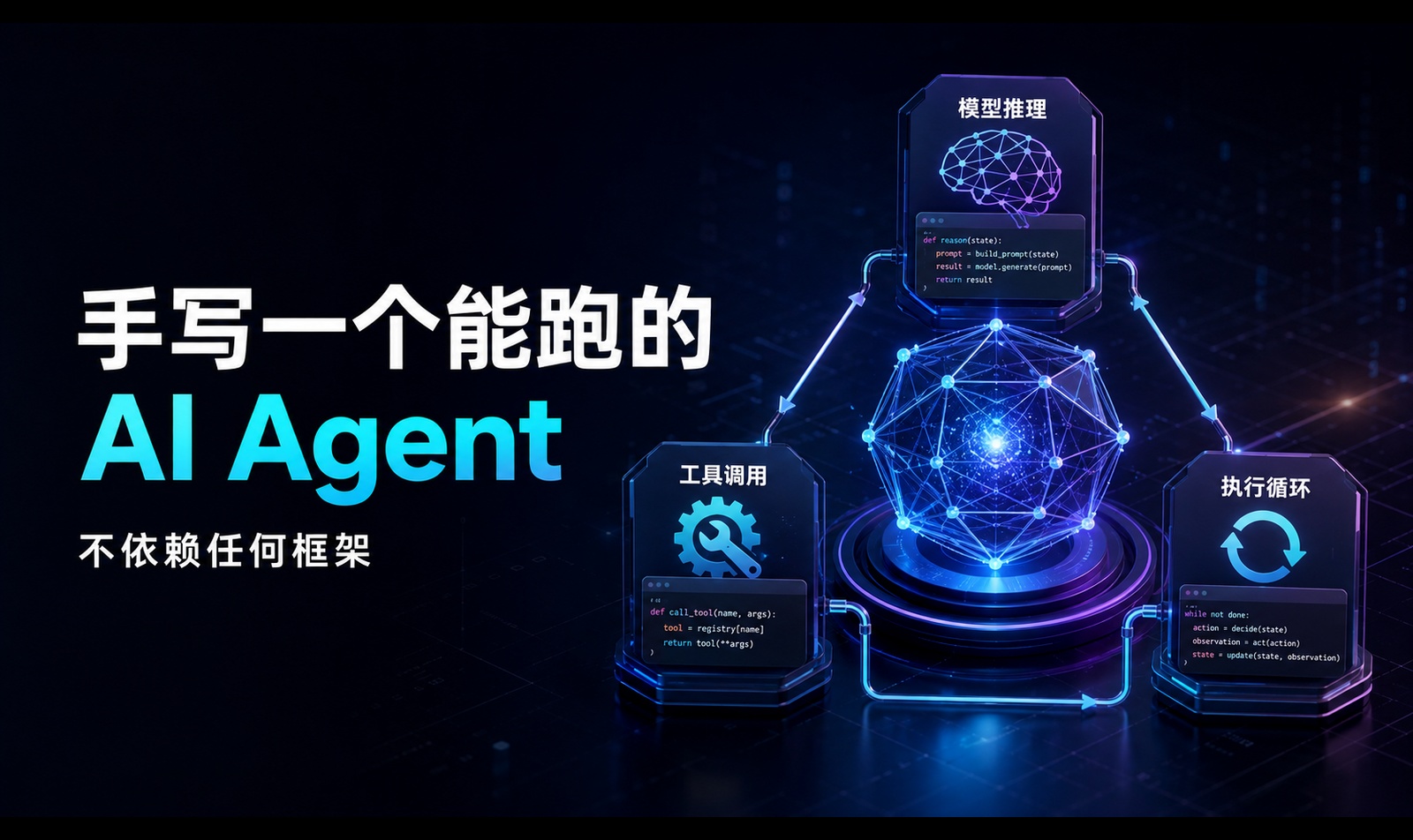 不用 LangChain，手写一个能跑的 AI Agent：原理、工具调用与完整代码