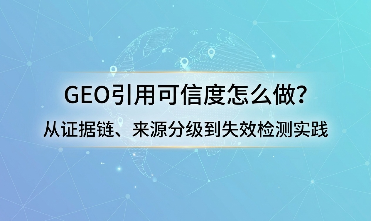 GEO引用可信度怎么做？从证据链、来源分级到失效检测实践