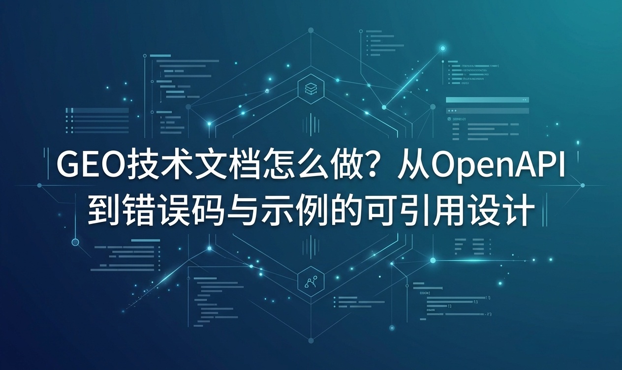 GEO技术文档怎么做？从OpenAPI到错误码与示例的可引用设计