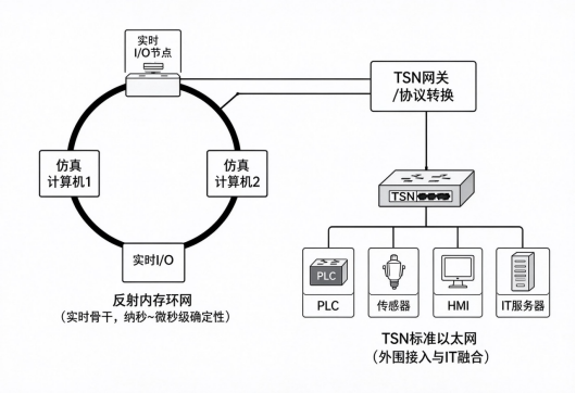 图3 RFM实时骨干+TSN外围接入混合架构示意图