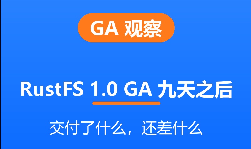 RustFS 1.0 GA 九天之后：交付了什么、还差什么