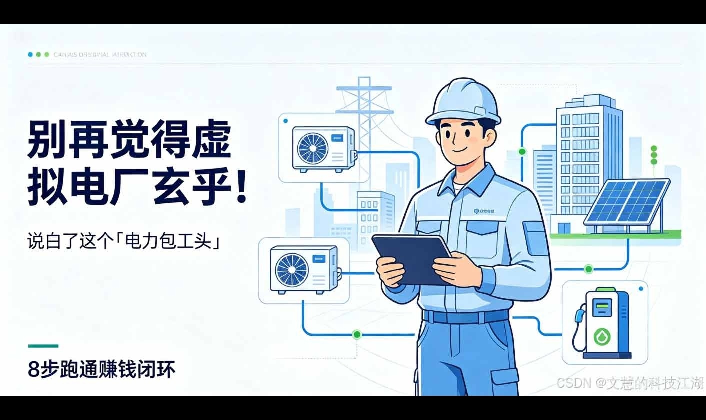 虚拟电厂是什么？大白话讲清楚！别再觉得虚拟电厂玄乎！说白了就是个「电力包工头」，8步跑通赚钱闭环